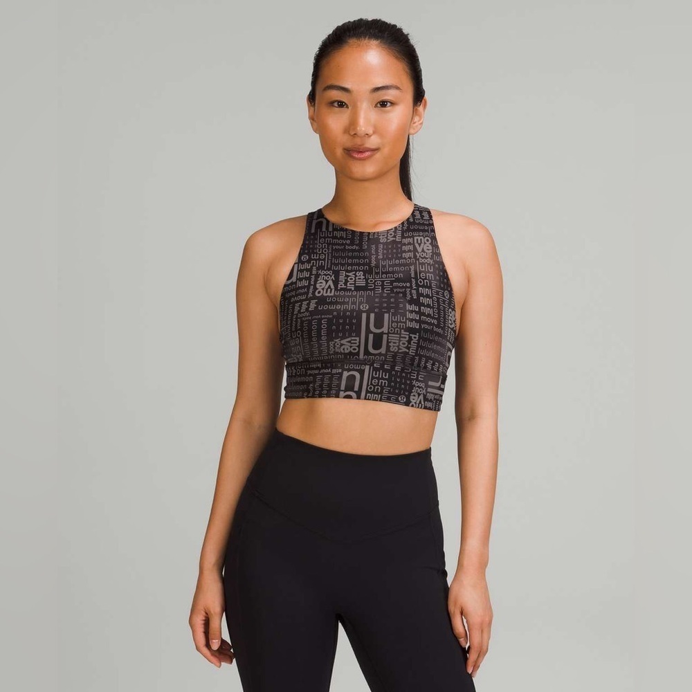 Lululemon Energy High-Neck Longline Bra in
Lululemon Ombre Black Multi Size 6